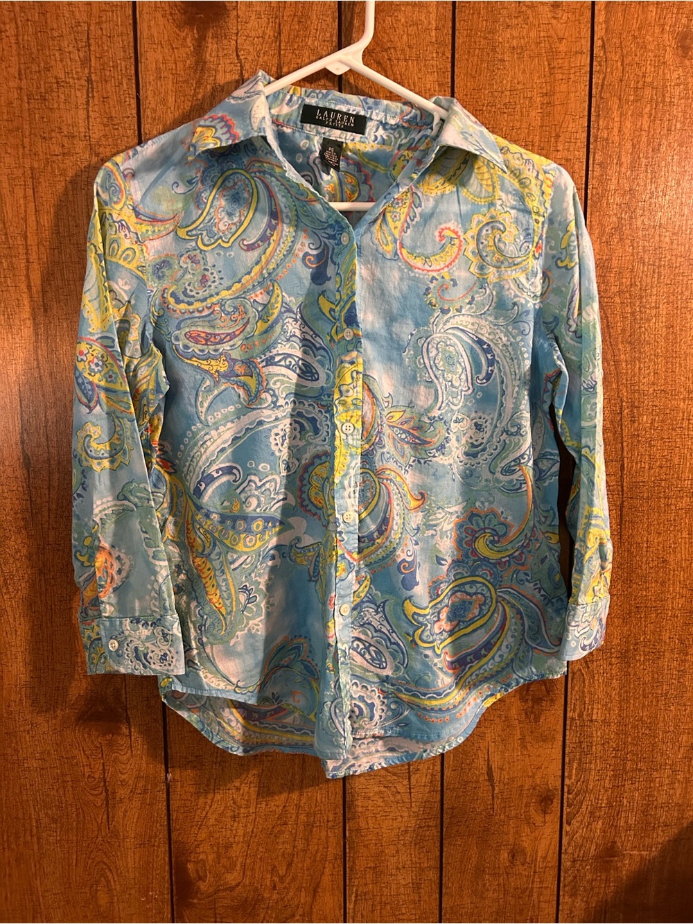 Ralph Lauren Light Blue Multicolor Paisley Button-Down Shirt